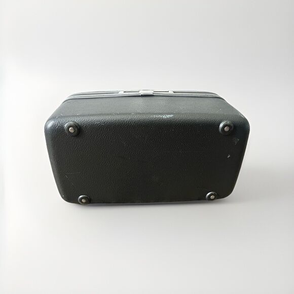 Vintage SAMSONITE Silhouette Vanity Beauty Train Case Dark GRAY 1960's - Picture 10 of 13